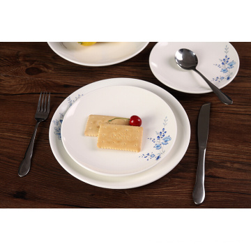 Haonai home dinner plate set,6"7"8"9"10" dinnerware plate set,5 pieces of one set,white & round plate with customized design